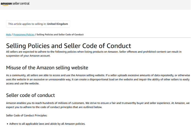 亚马逊销售政策更新 