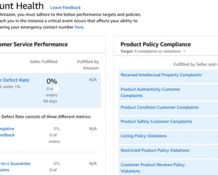 亚马逊账户健康指标分为绩效指标和附加指标